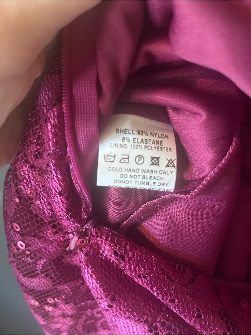 Goddess Fuchsia Lace Midi Dress with V-Neck - Picture 10 of 11